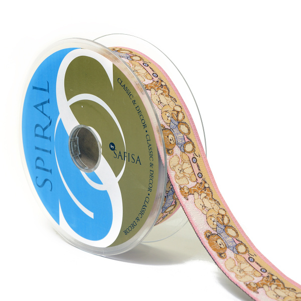 Лента жаккардовая SAFISA, 33 мм, 15 м, цвет 01. Арт 9243-33мм-01