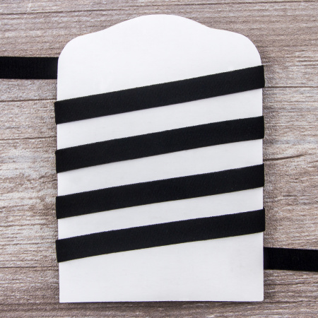 Резинка продежка, Safisa, 10 мм, цвет 01, черный. Арт 4784-10мм-01