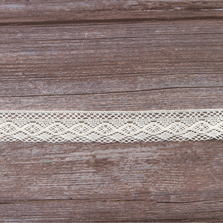 Мерсеризованное хлопковое кружево, 28 мм, шампань. Арт 2121/72