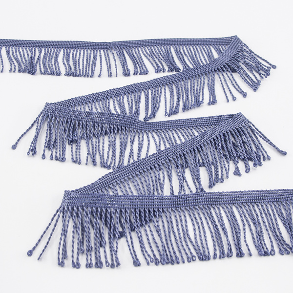 Бахрома витая, 60 мм, цвет серо-голубой. Арт PP-60 col.806