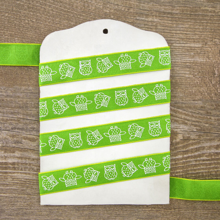 Лента с рисунком SAFISA, 15 мм, 15 м, цвет 62, зеленый. Арт 35117-15мм-62