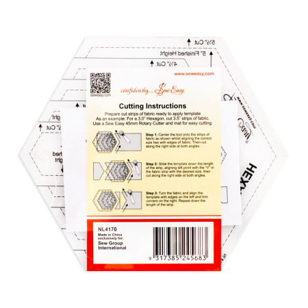 Лекало для создания гексагонов от 1" до 5". Арт NL4170