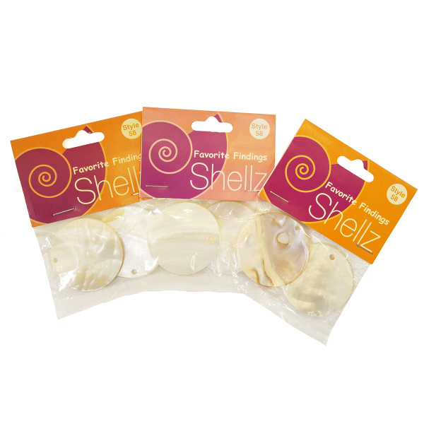 Подвеска "Shellz" Natural Round River Shell Dangles. Арт 1850 00058              