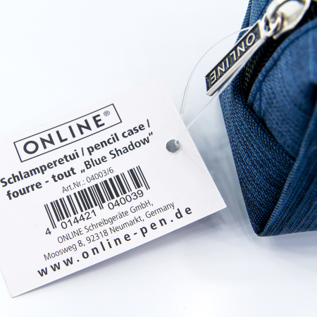 Пенал для ручек "Pencil Case" на молнии, 22 х 7 х 7 см, текстильный, цвет темно-голубой. Арт 04003/6