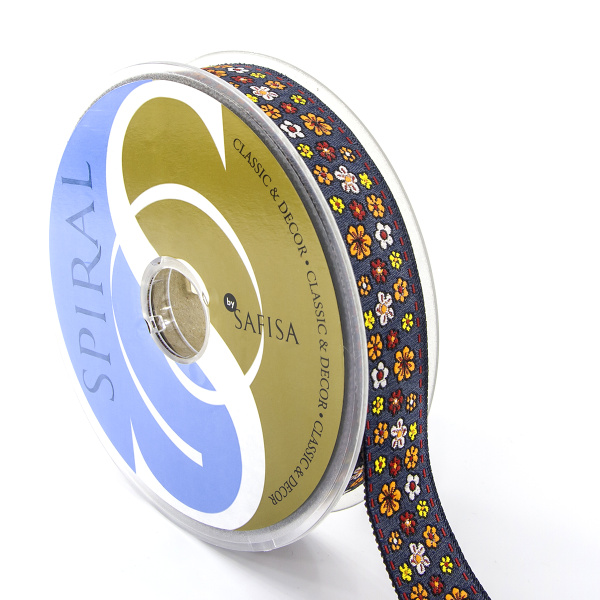 Лента жаккард SAFISA, 25 мм, 15 м, цвет 01. Арт 9164-25мм-01            