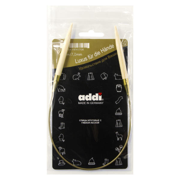 Спицы, круговые, бамбук addiNature BAMBOO №7, 40 см. Арт 555-7/7-40