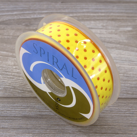 Лента с рисунком SAFISA, 25 мм, 15 м, цвет 32, желтый. Арт 25314-25мм-32