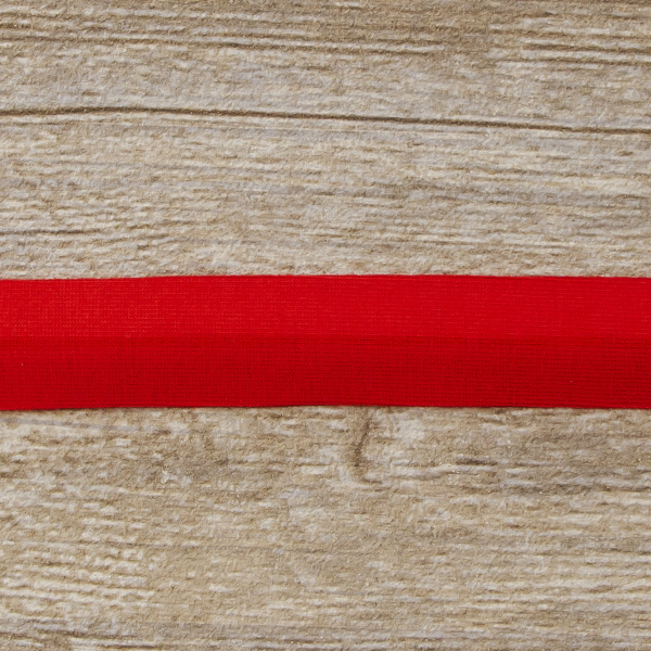 Косая бейка хлопок, 20 мм, 20 м, цвет 14, красный. Арт 6598-20мм-14