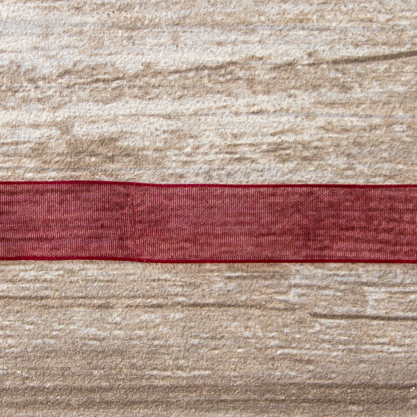 Лента органза SAFISA мини-рулон, 15 мм, 3,5 м, цвет 30, бордо. Арт P00520-15мм-30          