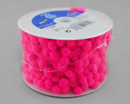 Тесьма с помпонами MATSA цвет ярко-розовый. Арт 96924/2145