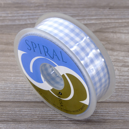 Лента с рисунком клетка SAFISA, 25 мм, 25 м, цвет 04, голубой. Арт 469-25мм-04             