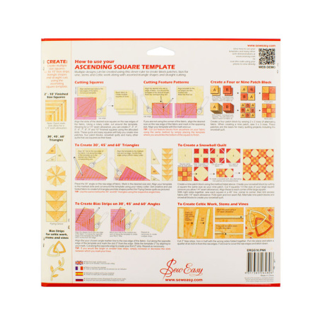 Лекало-квадрат с восходящими прорезями. Арт ERGG10.PNK              