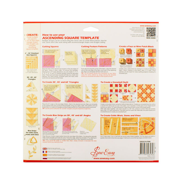 Лекало-квадрат с восходящими прорезями. Арт ERGG10.PNK              