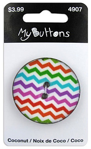 Пуговица My Buttons - Coconut "Light Chevron". Арт 630004907