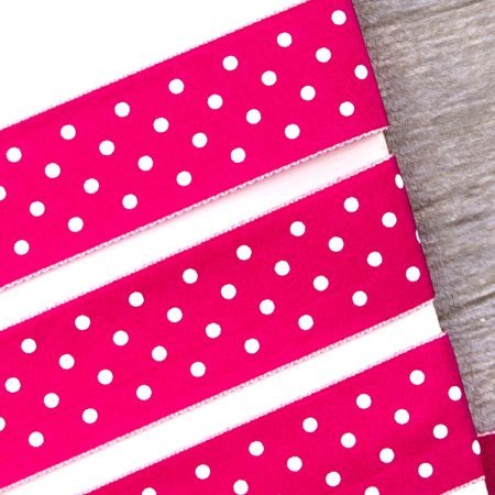 Лента с рисунком SAFISA, 25 мм, 15 м, цвет 20, фуксия. Арт 25314-25мм-20