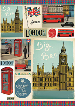 Карта для декупажа "London". Арт DFG404                  