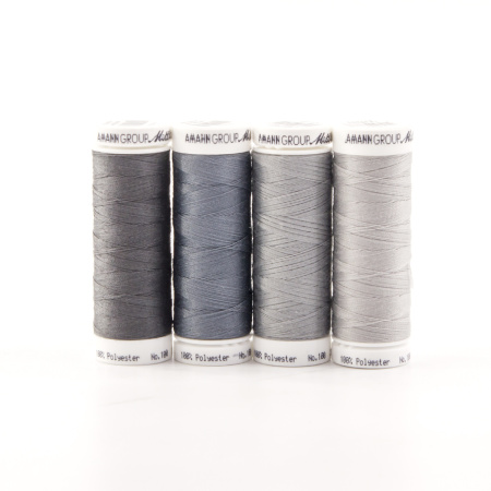 Набор с нитками Seralon в подарочной упаковке, 4 катушки. Арт SE4GREY-KIT