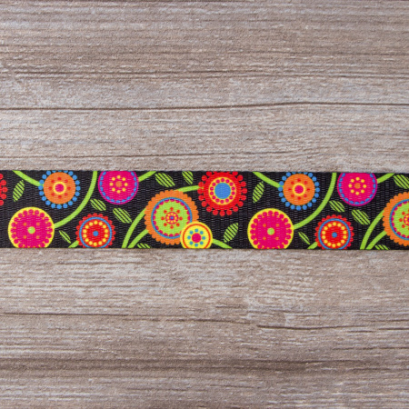 Тесьма ременная декоративная, 30 мм, цвет черный с узором, 10 м. Арт 35129-30мм