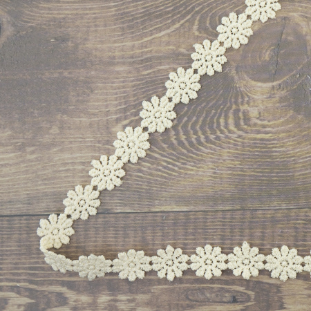 Кружево гипюр, 18 мм, цвет бежевый, 100% полиэстер, 4,5 м. Арт 4GB762.371