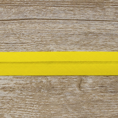Косая бейка хлопок/полиэстер 20 мм, 25 м, цвет 32, желтый. Арт 6120-20мм-32            