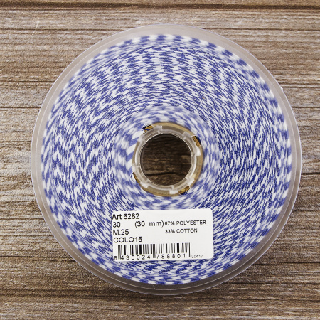 Косая бейка с рисунком SAFISA, арт.6282, 30 мм, 25 м, цвет 15. Арт 6282-30мм-15