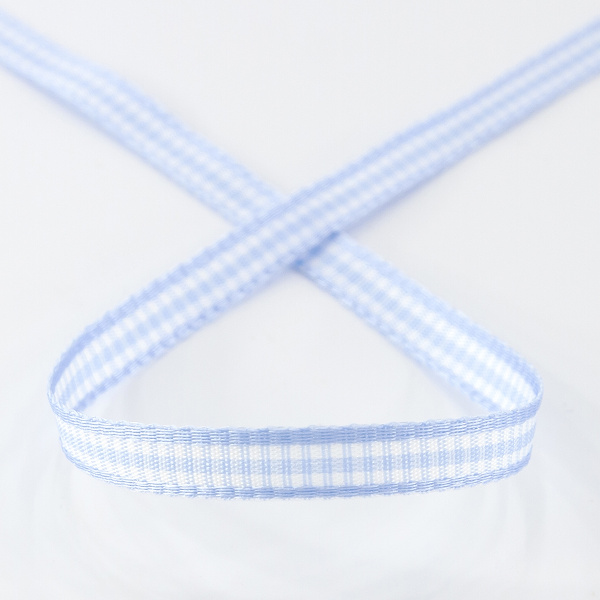 Лента с рисунком клетка SAFISA, 6 мм, 25 м, цвет 04, голубой. Арт 466-06мм-04             