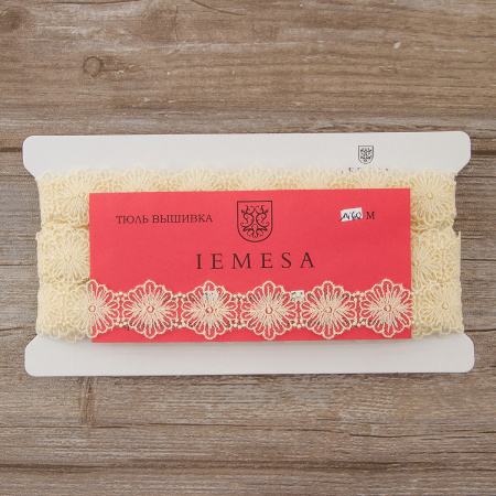 Кружево-вышивка на тюле, 17 мм, 14,60 м. Арт 41689/02