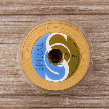 Косая бейка атласная 30 мм, 25 м, цвет 54, бежево-золотистый. Арт 6260-30мм-54            