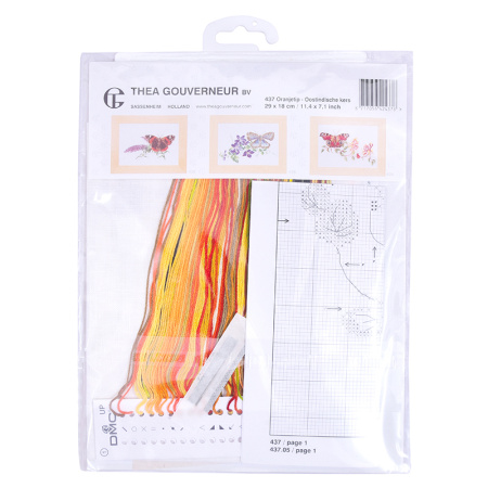 Набор для вышивания "Бабочка-настурция", канва лён 36 ct. Арт 437                     