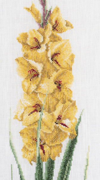 Набор для вышивания "Жёлтый гладиолус", канва лён 36 ct. Арт 3072                    