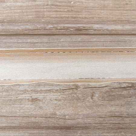 Лента органза с рисунком с проволокой по краю SAFISA, цвет бежевый, 50 мм, 15 м. Арт 25167-50мм-01            