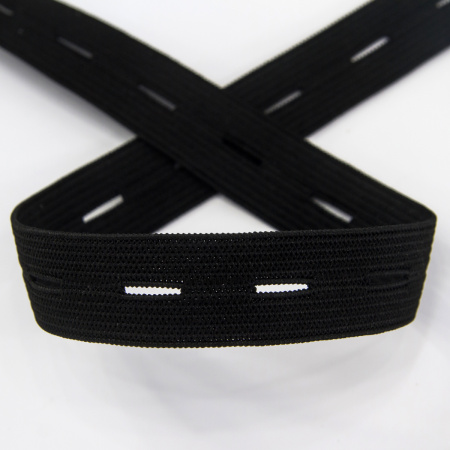 Резинка перфорированная, 18 мм, цвет черный. Арт 854128212P7001          