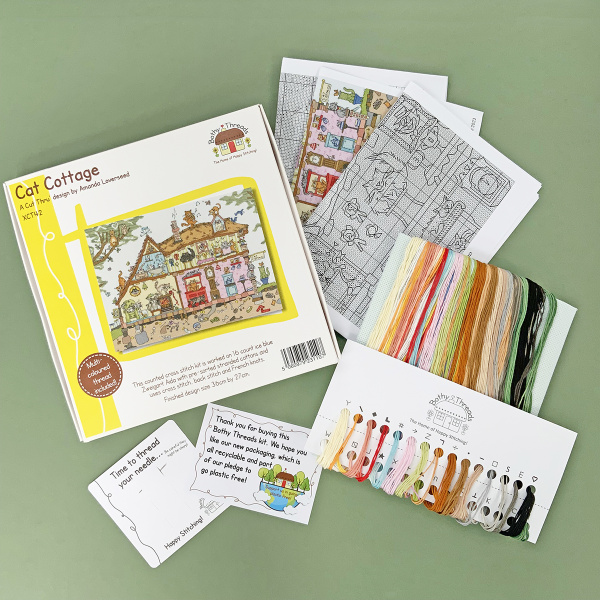 Набор для вышивания "Cut Thru' Cat Cottage". Арт XCT42