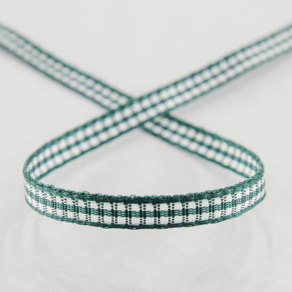 Лента с рисунком клетка SAFISA, 6 мм, 25 м, цвет 43, темно-зеленый. Арт 466-06мм-43             