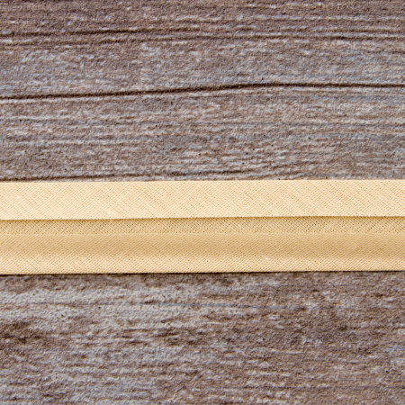 Косая бейка хлопок/полиэстер 20 мм, 25 м, цвет 21, персиковый айвори. Арт 6120-20мм-21            