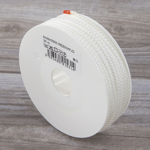 Шнур полиамидный, 4,3 мм, цвет белый. Арт 842943300REZ00