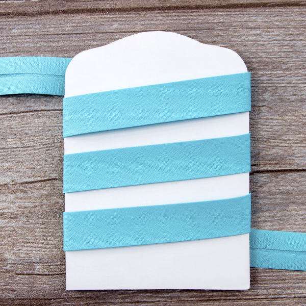 Косая бейка хлопок/полиэстер 20 мм, 25 м, цвет 131, светло-бирюзовый. Арт 6120-20мм-131           