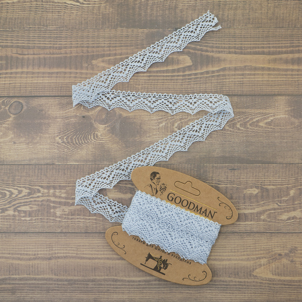 Кружево плетеное, 25 мм, цвет темно-синий, 100% хлопок, 5 м. Арт K-5003-267