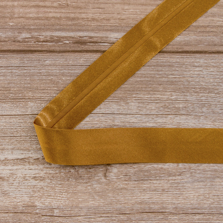 Косая бейка атласная 30 мм, 25 м, цвет 64, молочный шоколад. Арт 6260-30мм-64            