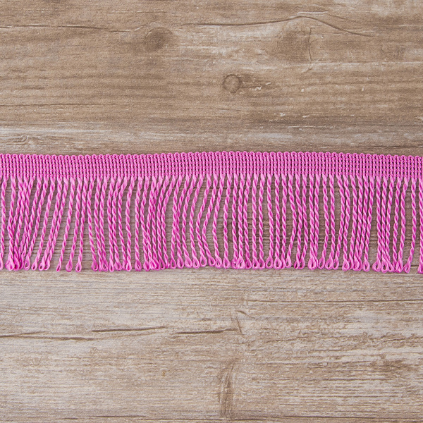 Бахрома витая, 60 мм, цвет ярко-розовый. Арт PP-60 col.305