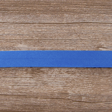 Косая бейка атласная 20 мм, 25 м, цвет 42, темно-голубой. Арт 6260-20мм-42            