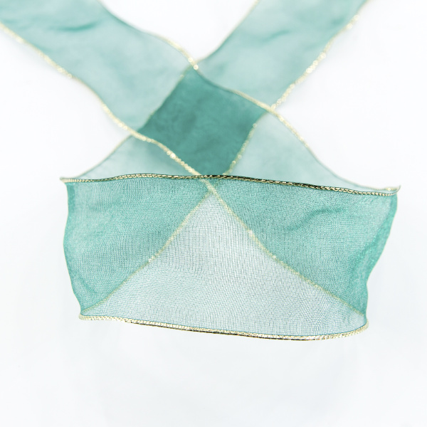 Лента органза "с памятью" SAFISA, 38 мм, 25 м цвет 97, болотный. Арт 525-38мм-97             