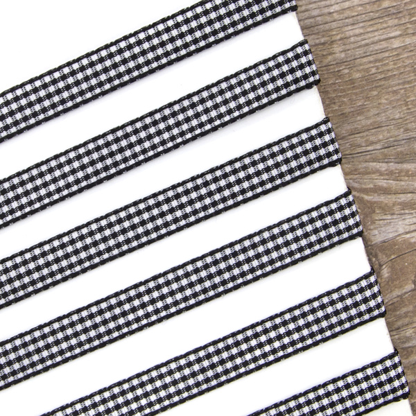 Лента с рисунком клетка SAFISA, 10 мм, 25 м, цвет 01, черный. Арт 466-10мм-01             