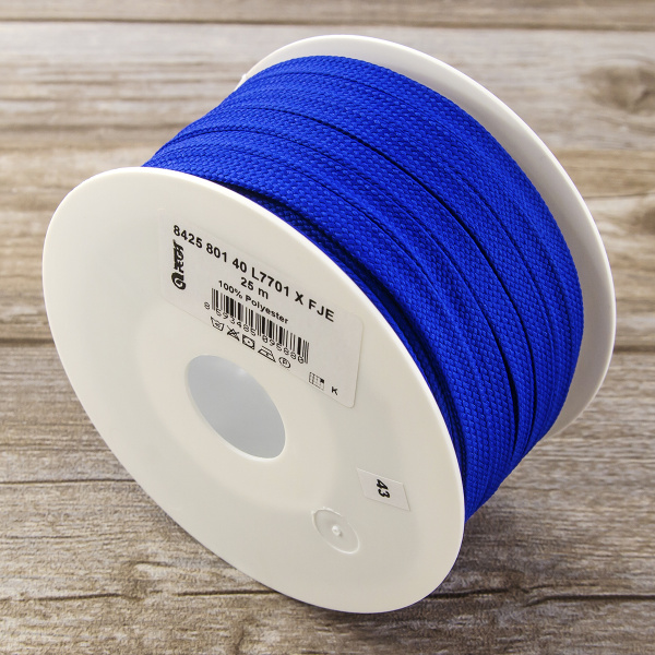 Шнур PEGA плоский, полиэстровый, цвет темно-синий, 10 мм. Арт 842580140L7701