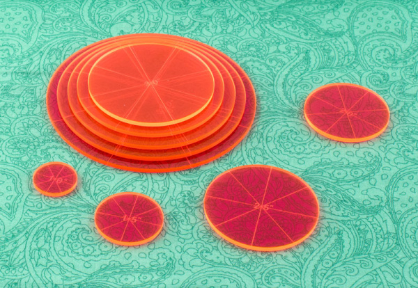 Лекала универсальные "Круги" 1", 1.5", 2", 2.5", 3", 3.5", 4", 4.5", 5". Арт ERGG06.PNK              