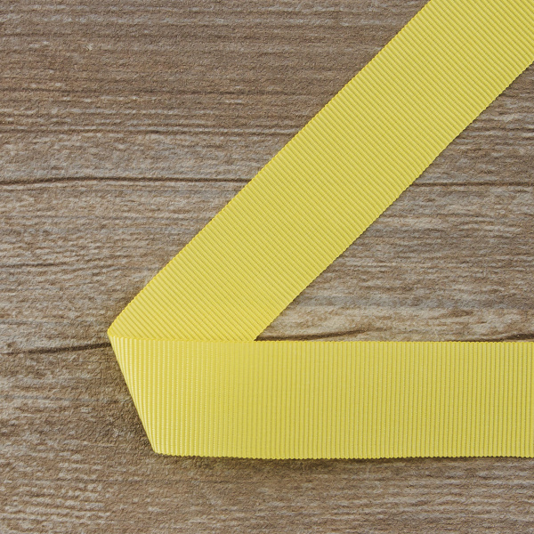 Лента репсовая SAFISA, 25 мм, 25 м, цвет 09 желтый светлый. Арт 350-25мм-09