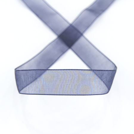 Лента органза SAFISA мини-рулон, 15 мм, 3,5 м, цвет 15, синий темный. Арт P00520-15мм-15          