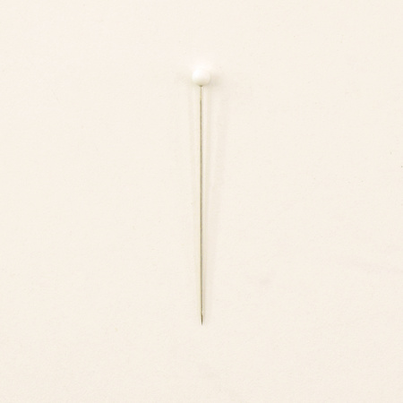 Булавки портновские особо тонкие со стеклянными головками, 41 мм, 100 шт, цвет белый. Арт 674