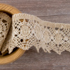 Мерсеризованное хлопковое кружево, 50 мм, цвет небелёный с белым. Арт 1111/L0                 