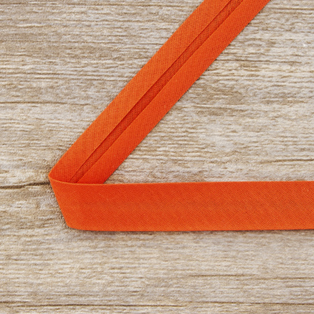 Косая бейка хлопок/полиэстер 20 мм, 25 м, цвет 40, терракотовый. Арт 6120-20мм-40            